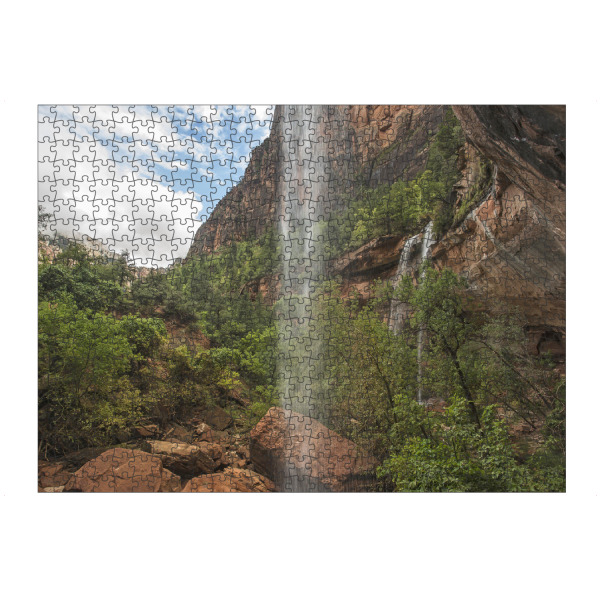 Puzzle Ravensburger "Wasserfall im Zion Canyon" artboxONE - Natur,Reise / Länder - Zion canyon,Usa,Reise,Natur,Wasserfall,Emerald pool
