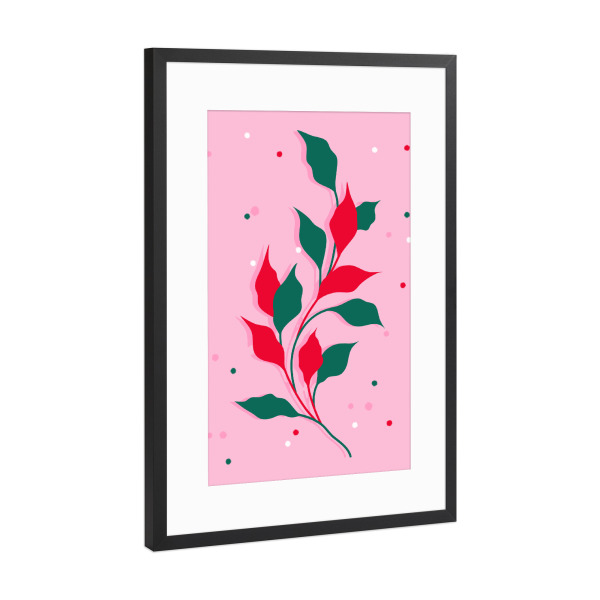 Poster mit Rahmen Schwarz (Metallic) "Blüten in Purpur" artboxONE - Floral