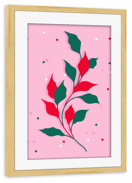 Poster mit Rahmen kiefer "Blüten in Purpur" artboxONE - Floral