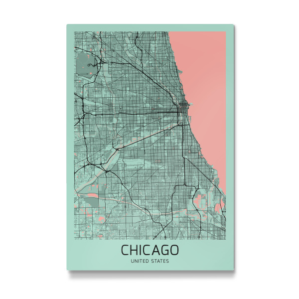 Galerie-Print "Stadtplan Chicago" 30x20 cm artboxONE