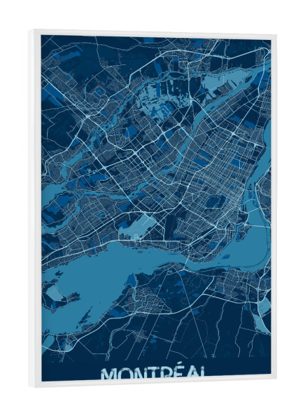 Poster mit weißem Rahmen "City von Montréal Canada" artboxONE - Städte / Weitere,Kartografie