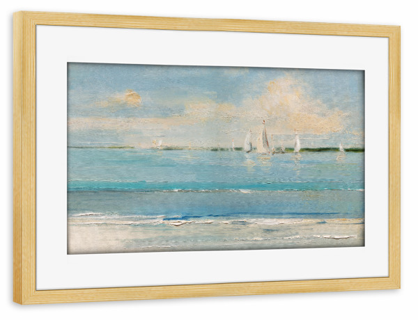 Poster mit Rahmen kiefer "Windige Regatta" artboxONE - Natur,Reise,Menschen - Boote,Meer,Küste,Segelboote