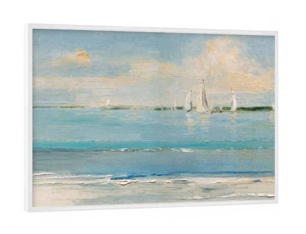 Poster mit weißem Rahmen "Windige Regatta" artboxONE - Natur,Reise,Menschen - Boote,Meer,Küste,Segelboote