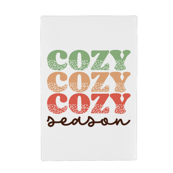 Holzbild "Cozy Christmas Season" artboxONE - Typografie,Weihnachten - Cozy,Season,Gemütliche,Zeit,Weihnachten,Bunt,Typo,Typografie