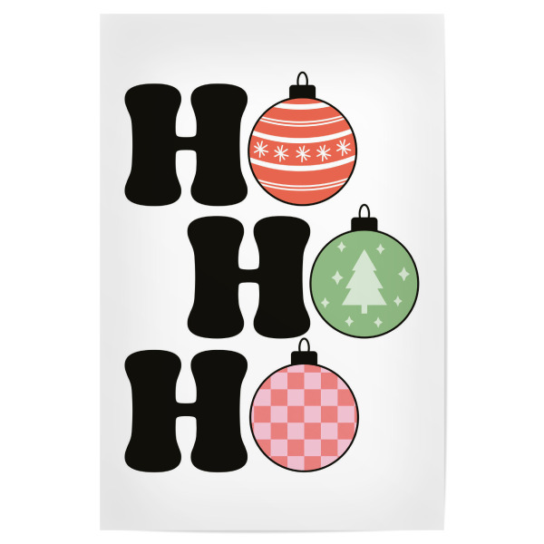 Poster "Ho Ho Ho - Christmas" artboxONE - Typografie,Weihnachten - Ho ho ho,Weihnachten,Kugeln,Weihnachtskugeln,Typo,Typografie