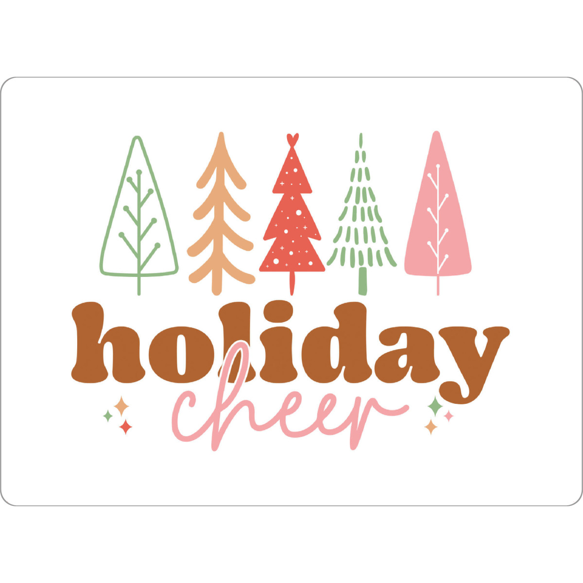 Tischset "Holiday cheer" artboxONE - Typografie,Weihnachten - Holiday,Cheer,Weihnachten,Bäume,Bunt,Typografie,Typo - Bild holiday