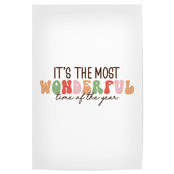Poster 30x20 cm "Wonderful time - Christmas" artboxONE - Typografie,Weihnachten - Weihnachten,Bunt,Typo,Typografie,Minimalistisch,Wundervolle zeit