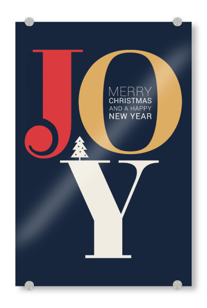 Acrylglasbild "JOY - Christmas Typography" artboxONE - Typografie,Weihnachten - Joy,Freude,Typo,Typografie,Bunt,Weihnachten