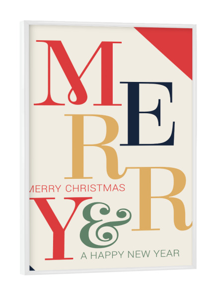 Poster mit weißem Rahmen "Merry Christmas colorful typo" artboxONE - Typografie,Weihnachten