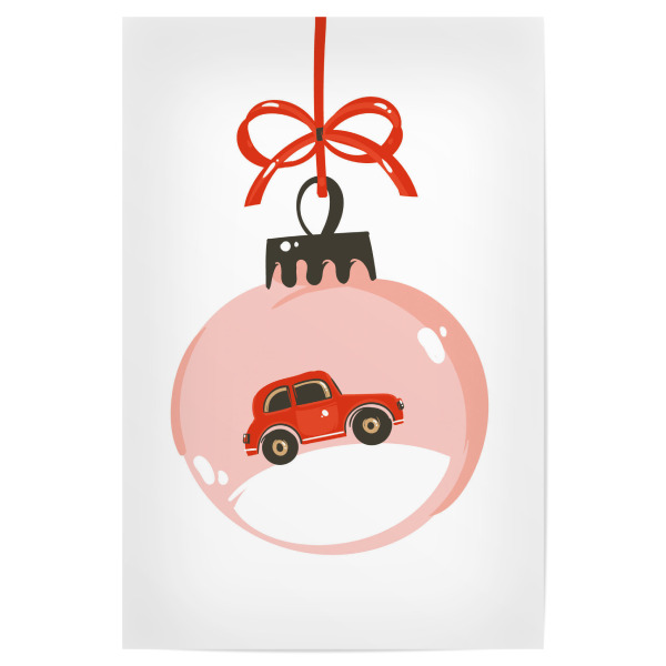 Poster "Auto in der Weihnachtskugel" artboxONE - Automobile,Weihnachten - Weihnachten,Kugel,Weihnachtskugel,Auto,Pkw,Schleife,Dekoration,Deko