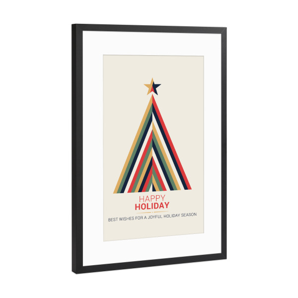 Poster mit Rahmen Schwarz (Metallic) "Happy Holiday Season" artboxONE - Typografie,Abstrakt,Weihnachten