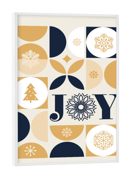 Poster mit weißem Rahmen "JOY - geometrisch" artboxONE - Abstrakt,Geometrie,Weihnachten - Joy,Freude,Weihnachten,Bunt,Formen,Geometrie,Abstrakt