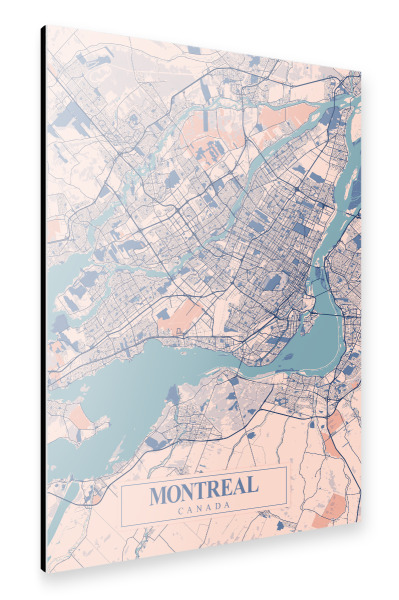 Alu-Dibond "Montréal Map Canada" 30x20 cm artboxONE