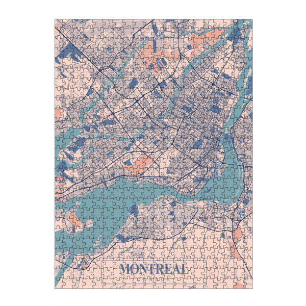 Puzzle Ravensburger "Montréal Map Canada" artboxONE - Städte / Weitere,Kartografie