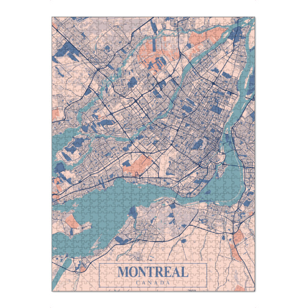 Puzzle Ravensburger "Montréal Map Canada" artboxONE - Städte / Weitere,Kartografie
