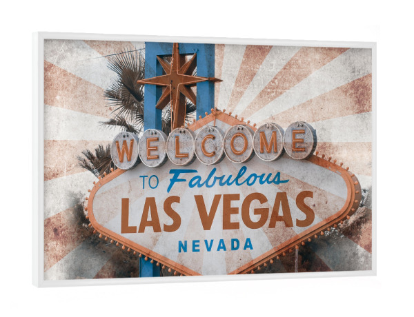 Poster mit weißem Rahmen "Las Vegas Vintage-Style" artboxONE - Reise,Reise / Länder,Städte / Las Vegas