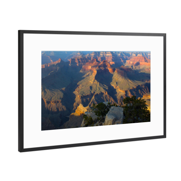 Poster mit Rahmen Schwarz (Metallic) "Die Abendstimmung am Grand Canyon" artboxONE - Reise,Reise / Länder