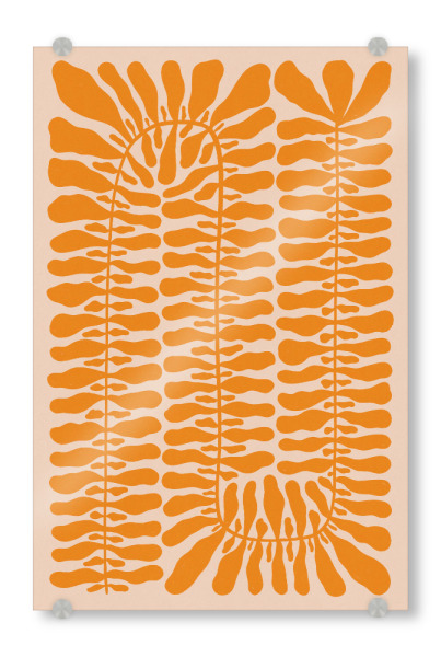 Acrylglasbild "Galitsyna - Hundred Leaves Orange" artboxONE - Natur,Floral