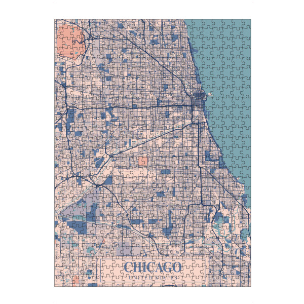 artboxONE Puzzle "Chicago Stadt Map" artboxONE - Städte / Chicago,Kartografie