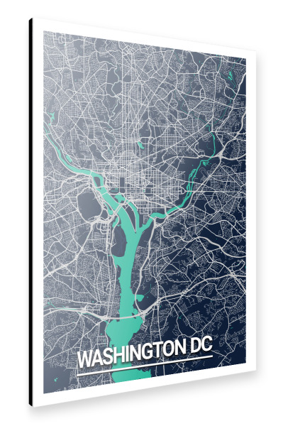 Alu-Dibond "Washington, DC Map" 30x20 cm artboxONE