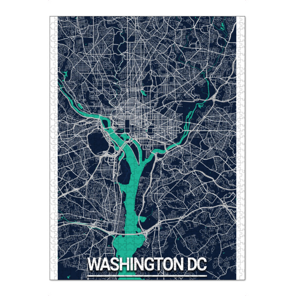Puzzle Ravensburger "Washington, DC Map" artboxONE - Städte / Washington,Kartografie