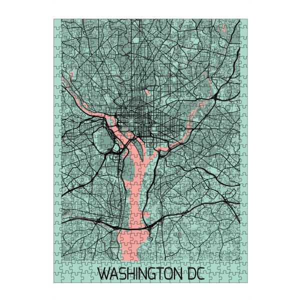 Puzzle Ravensburger "Stadt Map Washington D.C" artboxONE - Städte / Washington,Kartografie
