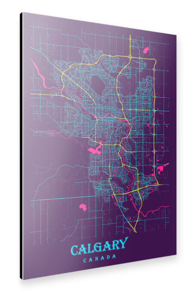 Alu-Dibond "Map Calgary City" 30x20 cm artboxONE