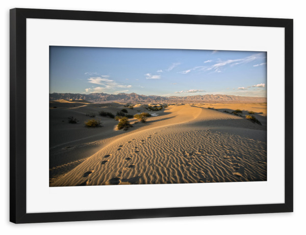 Poster mit Rahmen schwarz "Mesquite Sand Dunes - Death Valley" artboxONE - Reise / Länder - Mesquite sand dune,Death valley,Usa,Reise,Natur,Landschaft