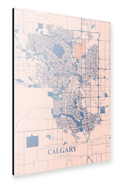 Alu-Dibond "Calgary Map Canada" 30x20 cm artboxONE