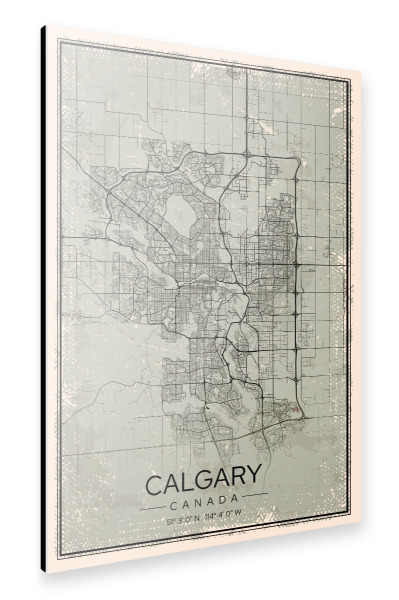 Alu-Dibond "Retro Calgary City" 30x20 cm artboxONE