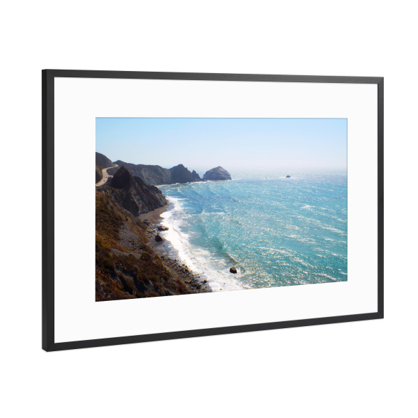 Poster mit Rahmen Schwarz (Metallic) "Kaliforniens Küstenhighway" artboxONE - Natur,Reise,Reise / Strand und Meer,Reise / Länder