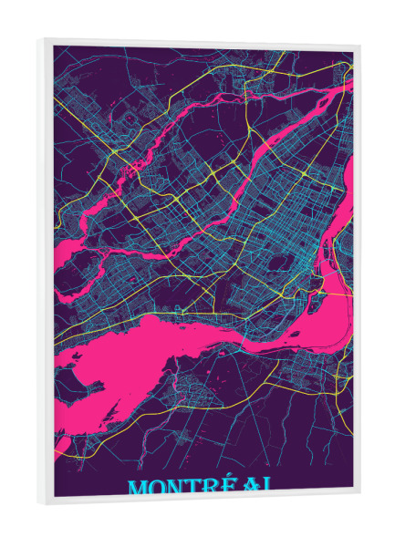 Poster mit weißem Rahmen "Citymap Montréal Canada" artboxONE - Städte / Weitere,Kartografie