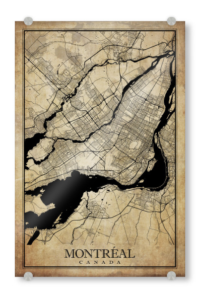 Acrylglasbild "Montreal Vintage City" artboxONE - Städte / Weitere,Kartografie