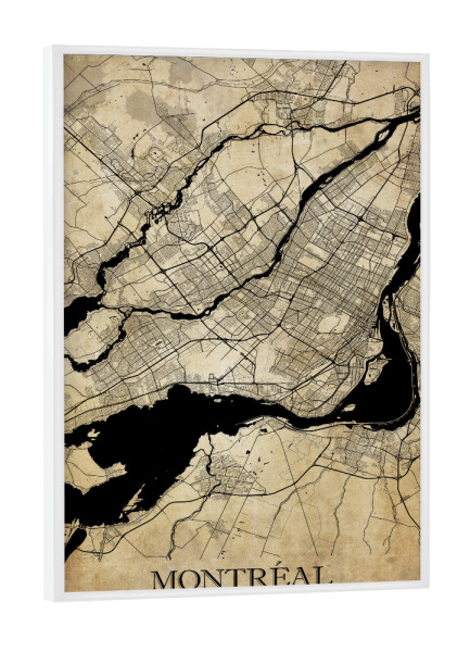 Poster mit weißem Rahmen "Montreal Vintage City" artboxONE - Städte / Weitere,Kartografie
