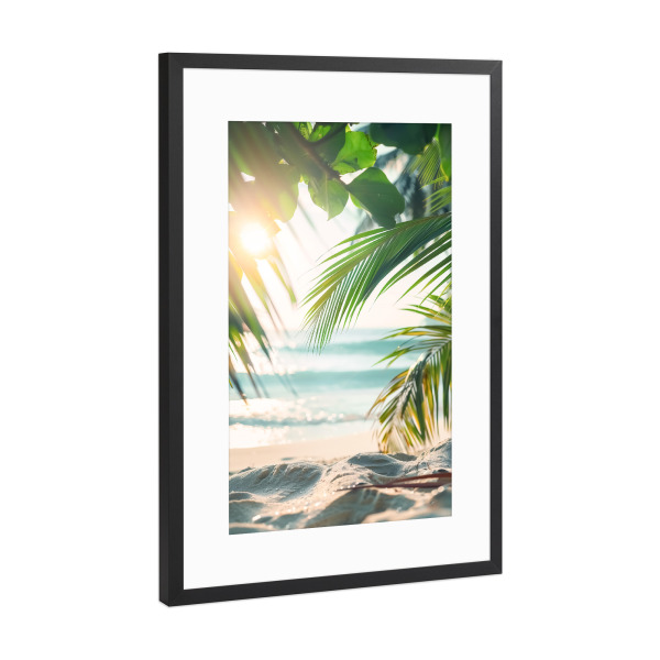 Poster mit Rahmen Schwarz (Metallic) "Sehnsuchtort" artboxONE - Natur,Reise / Strand und Meer,Liebe