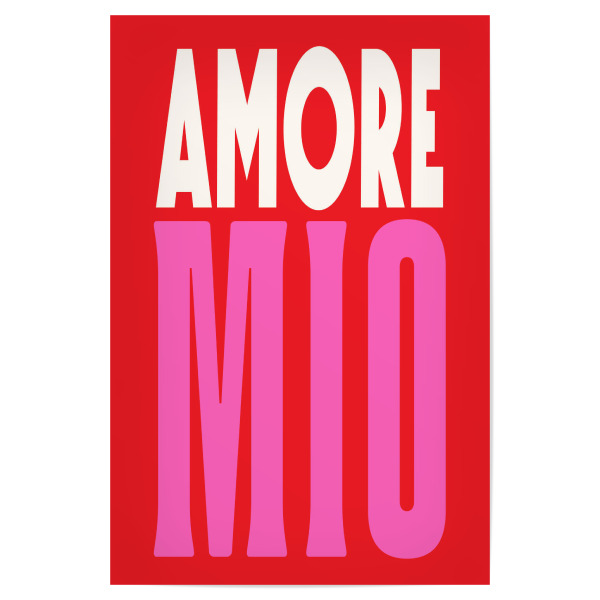 Poster 30x20 cm "Amore Mio pop" artboxONE - Typografie,Geometrie,Liebe