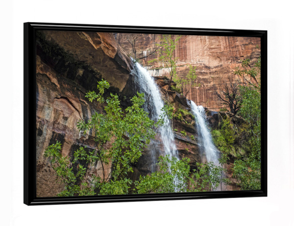Poster mit schwarzem Rahmen "Zion Canyon" artboxONE - Natur,Reise / Länder - Zion canyon,Usa,Natur,Wasserfall,Reise,Landschaft,Westküste
