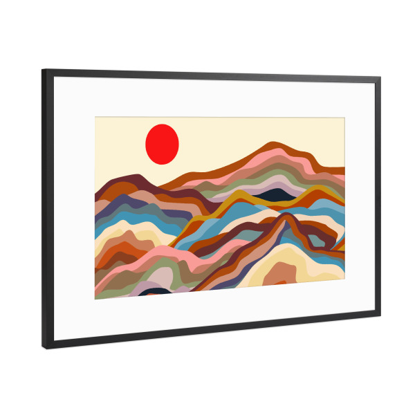 Poster mit Rahmen Schwarz (Metallic) "Irdene Majestät" artboxONE - Natur,Abstrakt