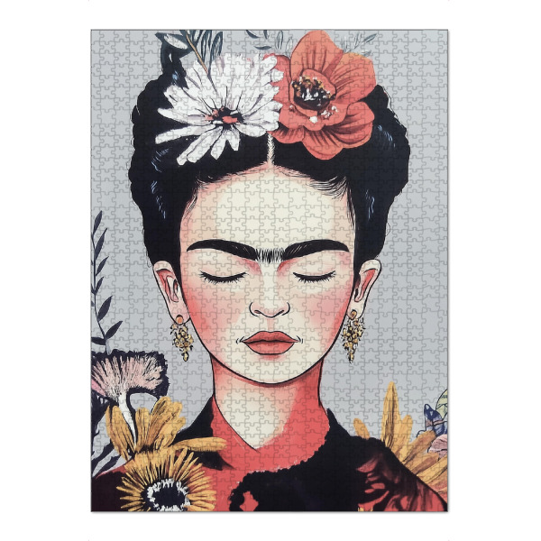 Puzzle Ravensburger "Frida Kahlo Blütentraum" artboxONE - Floral,Abstrakt,Menschen