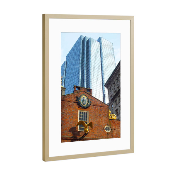 Poster mit Rahmen Gold "The Boston Old State House" artboxONE - Architektur,Reise / Länder,Städte / Boston