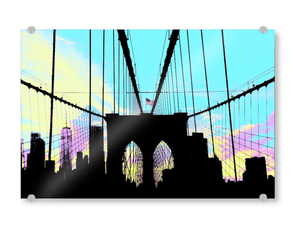 Acrylglasbild "Pop Art Brooklyn Bridge" artboxONE - Städte / New York,Reise,Architektur,Reise / Länder