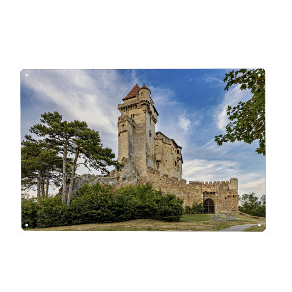Metall Poster "Burg Liechtenstein" artboxONE - Architektur - Burg liechtenstein,Liechtenstein,Maria enzersdorf,österreich,Burg,Mittelalter,Ritterburg