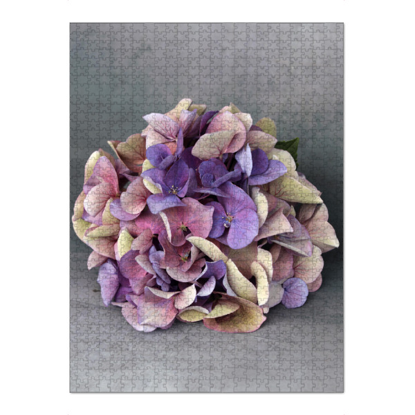 Puzzle Ravensburger "Hortensie Blumenstrauß Beige Blau" artboxONE - Natur,Floral,Abstrakt