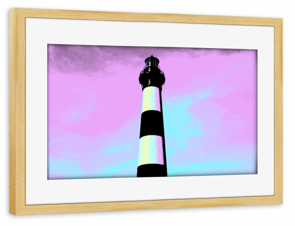 Poster mit Rahmen kiefer "Pop Art Leuchtturm" artboxONE - Reise,Architektur,Reise / Strand und Meer,Reise / Länder