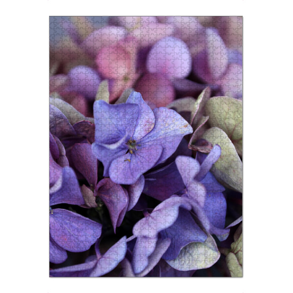 Puzzle Ravensburger "Hortensienblüte Blautöne" artboxONE - Natur,Floral,Abstrakt,Ultraviolet