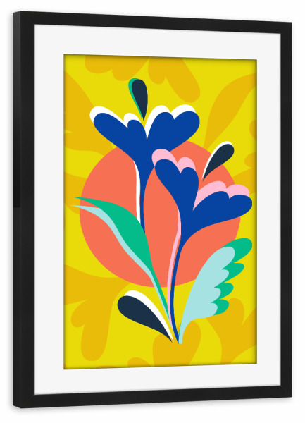 Poster mit Rahmen schwarz "Blumenharmonie" artboxONE - Floral