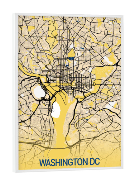 Poster mit weißem Rahmen "City von Washington D.C" artboxONE - Städte / Washington,Kartografie