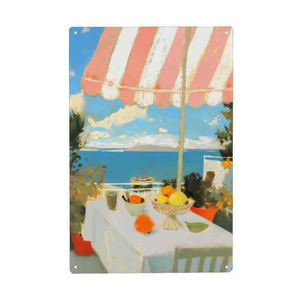 Metall Poster "Mediterran flair" artboxONE - Natur,Abstrakt,Reise / Strand und Meer