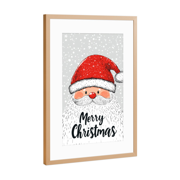 Poster mit Rahmen Kupfer "Merry Christmas Santa" artboxONE - Typografie,Für Kinder,Weihnachten
