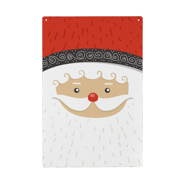 Metall Poster "Mr. Santa Claus" artboxONE - Für Kinder,Weihnachten - Weihnachtsmann,Nahaufnahme,Illustration,Weihnachten,Bunt,Santa,Claus